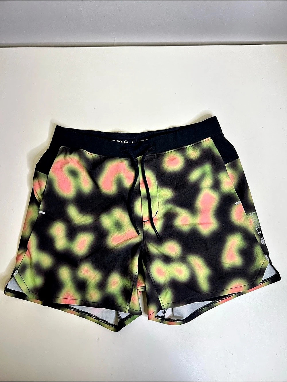 STANCE Flux Liner Running Shorts in Black & Green Size Small